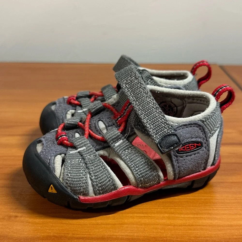 Keen Seacamp II CNX Baby Kids Closed Toe Water Shoe Hiking Elastic Outdoor Red 4